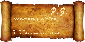 Podhorszky Zóra névjegykártya